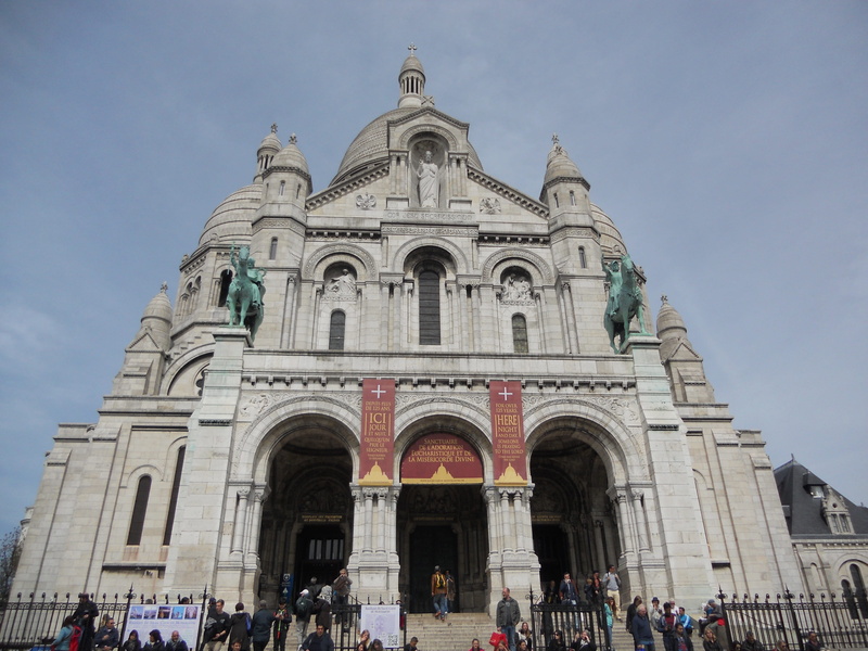 travel destinations, place of worship, facade, 4K, crowd, the past, france, spirituality, arch, sacre coeur, group of people, building, large group of people