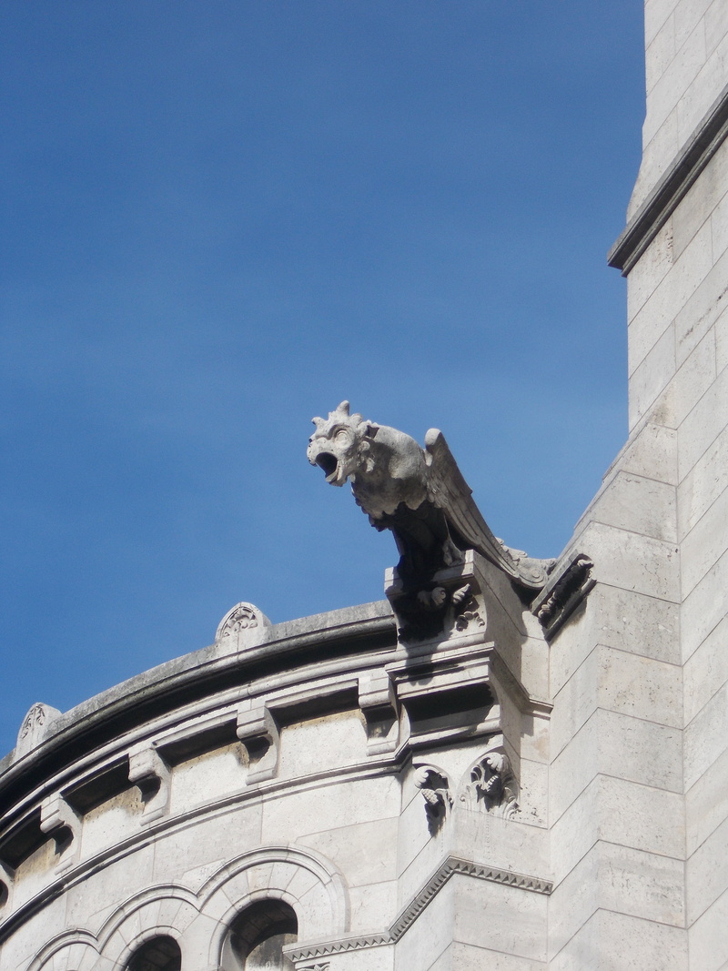 representation, domestic animals, mammal, day, basilica, low angle view, art and craft, sculpture, blue, domestic, sacred heart, france, sky, 4K, architecture