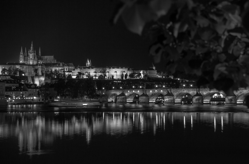 architecture, travel destinations, plant, waterfront, water, building, 4K, sky, famous Place, charles bridge, europe, black And White, nature, monumental