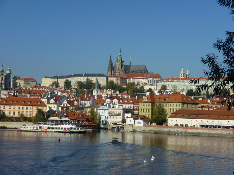 religion, st, building, castle, residential district, sailboat, plant, waterfront, tree, vitus cathedral, spirituality, outdoors, clear sky, architecture