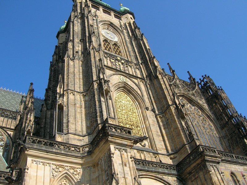 history, 2K, sky, clear sky, spirituality, sct vitus cathedral, day, sightseeing, no people, ancient civilization, arhiteture, built structure, travel destinations