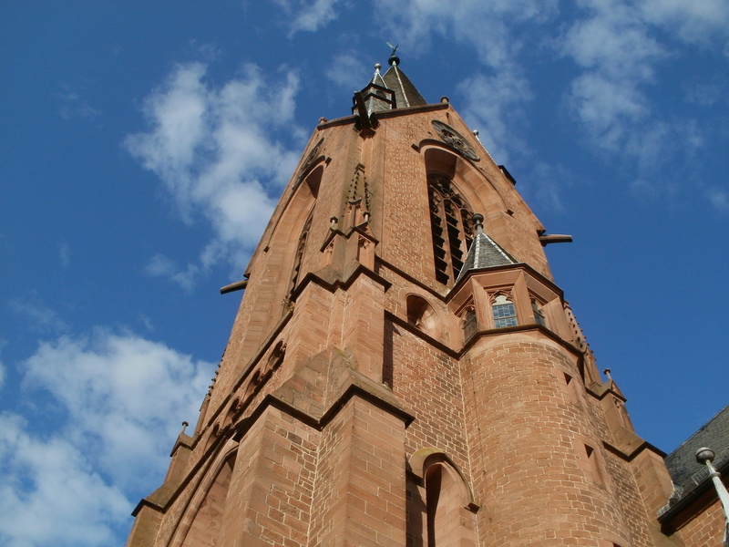 worship, europe, belief, sky, spirituality, monument, old, history, tower, exterior, blue, religion, no people, Rheinsheim, view, building Exterior, built Structure