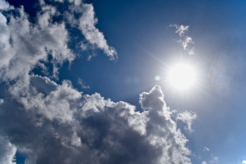 nature, no people, sun, sunny, outdoors, heaven, white color, day, bright, india, low angle view, tranquil scene, cloud - sky, idyllic, sky, 5K, tranquility
