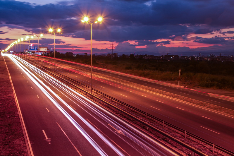 lighting equipment, lights, 5K, light trail, traffic, light trails, sofia ring mall, night, highway, speed, cloud - sky, street, ring road, road, dusk