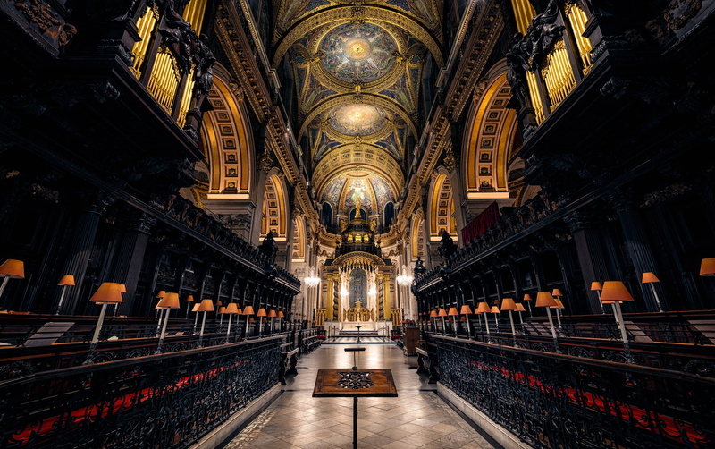 St. Pauls Cathedral, the nave, London, 1080P, religion, architecture, England