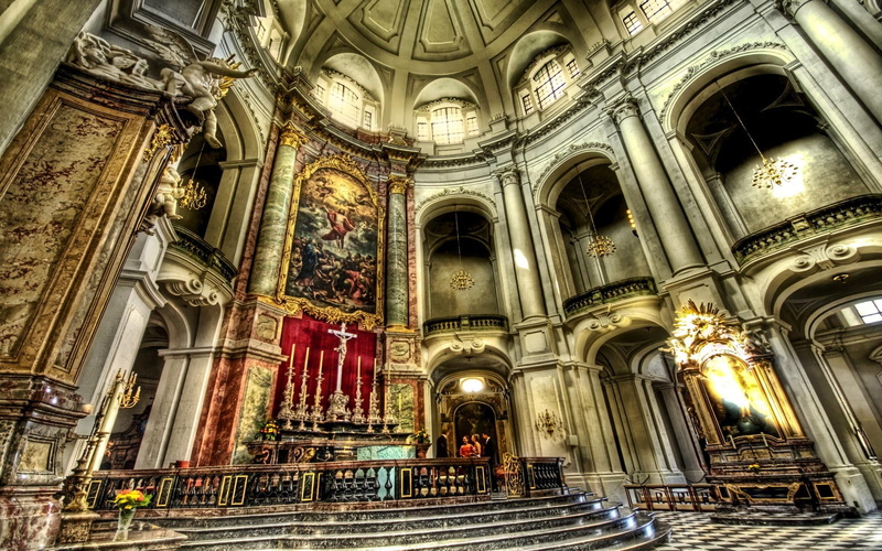 jesus, procession, 1080P, altar, blessing, step, architecture, father, candles, building, animals, church, beauty