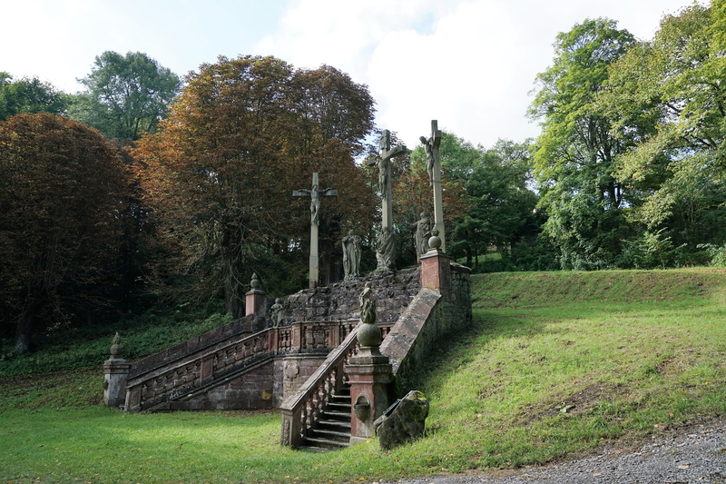 creative, pentecost, monastery, the past, way of the cross, staircase, tranquility, sky, vierzehnheiligen, hammelburg, jesus, grass, altar, religion, hobby