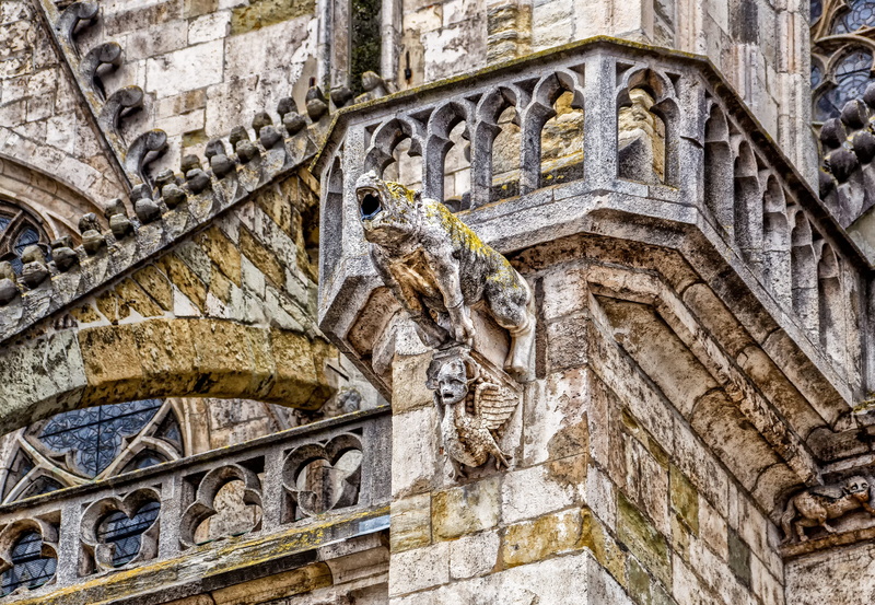 ornament, building, stone, art and craft, 4K, middle ages, historically, wall, day, belief, nave, gargoyle, mythical creatures, dom, history, old, church