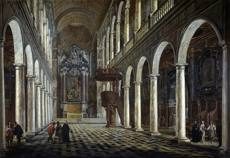 the pulpit, religion, picture, the nave, column, Anton Günther Göring, 1080P, interior, The Jesuit Church in Antwerp