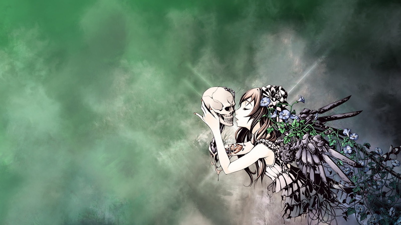 skull, prayer, outdoors, one Person, imagination, skeleton, tree, smoke - physical structure, fantasy, celebration, call, females, no people, religion
