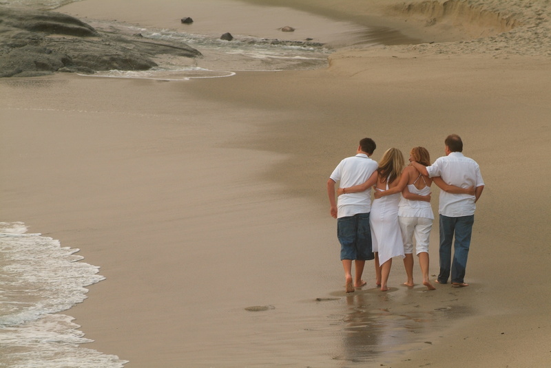 women, love, walking, two, men, shore, land, surf, sea, 4K, people, family, son, parent, mother, vacations, outdoors, child, father, water, nature, seaside