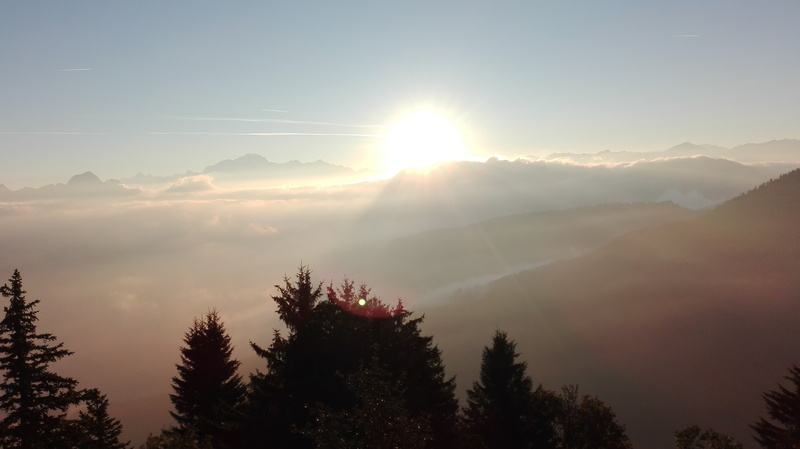 bauges, plant, no people, mountain, scenics - nature, lens flare, sky, mountain range, beauty in nature, sun, nature, cloud - sky, non-urban scene, pine woodland