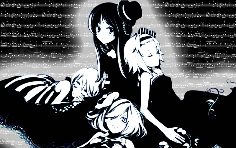 anime girls, Dont Say Lazy, lifestyles, black background, young men, technology, Akiyama Mio, Hirasawa Yui, standing, text, K-ON!, women, human representation