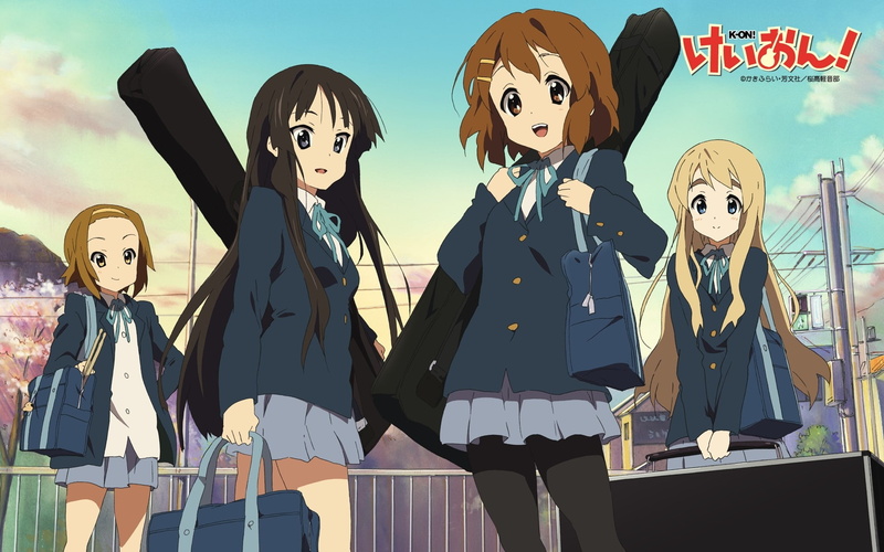 men, human representation, nature, outdoors, sunlight, Akiyama Mio, front view, spectator, group of people, celebration, clothing, women, day, male likeness