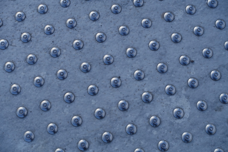 outdoors, blue, shape, walking, iron - metal, line for blind people, design, no people, blind pedestrians, close-up, blind, safety, side by side, 5K, day
