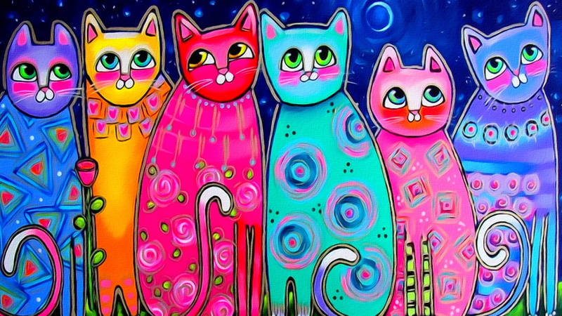 retail, day, art and craft, full frame, choice, pink color, spring, multicolored cats, art, close-up, creativity, no people, for sale, large group of objects