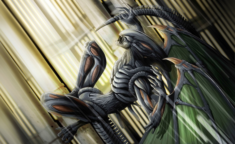 2K, H. R. Giger, artwork, creature, Xenomorph, aliens