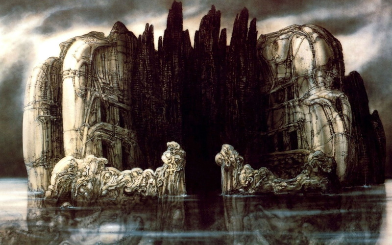 architecture, representation, fantasy, artwork, place of worship, Giger, carving, travel destinations, artistic, h, ancient civilization, sci, fi, sculpture