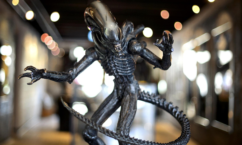bicycle, representation, transportation, human representation, architecture, sculpture, Giger, male likeness, illuminated, h, no people, close-up, statue
