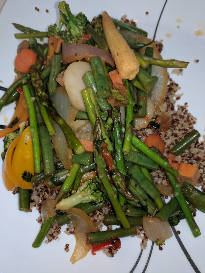 still life, Vegetables, gourmet, organic, serving size, ready-to-eat, food, chopped, bean, Stir-Fry, green color, crockery, garnish, healthy, wellbeing