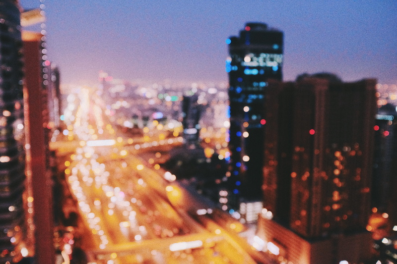 out of focus, blue, urban Skyline, asia, backgrounds, urban, defocused, night, dxb, exposure, glowing, street Light, media city, urban Scene, dusk, building Exterior