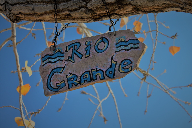 truth or consequences, amber avalona, irrigation, script, rio grande sign, information sign, water, natural border, close-up, hanging, new mexico, western script