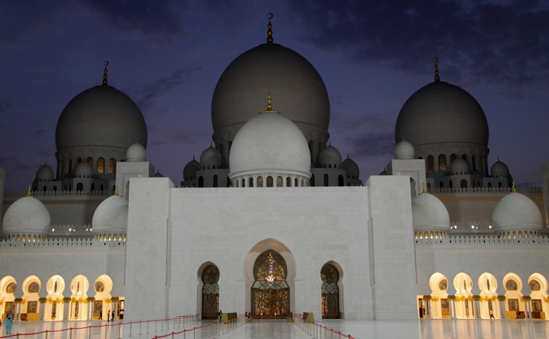 sky, abu, white color, building exterior, dhabi, mosque, Middle, almaqtaa, sheikh, abudhabi, building, built structure, no people, Grand, outdoors, East