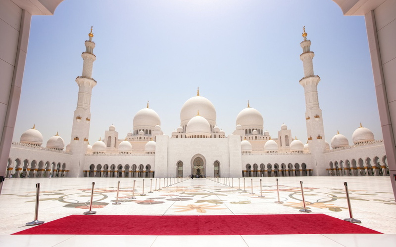 place of worship, the past, no people, outdoors, building, 1080P, built structure, religion, tourism, arch, courtyard, white color, Mosques, history, travel destinations