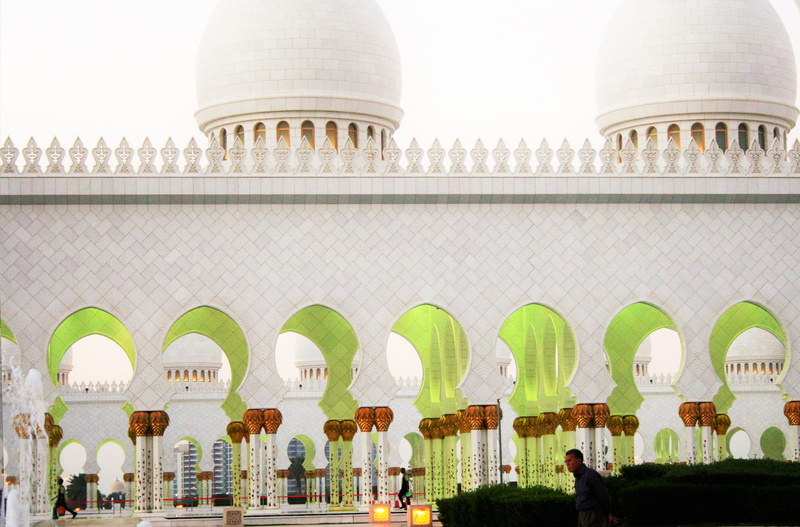colors, place of worship, tourism, light green, outdoors, building exterior, religion, united arab emirates, pastel, building, travel destinations