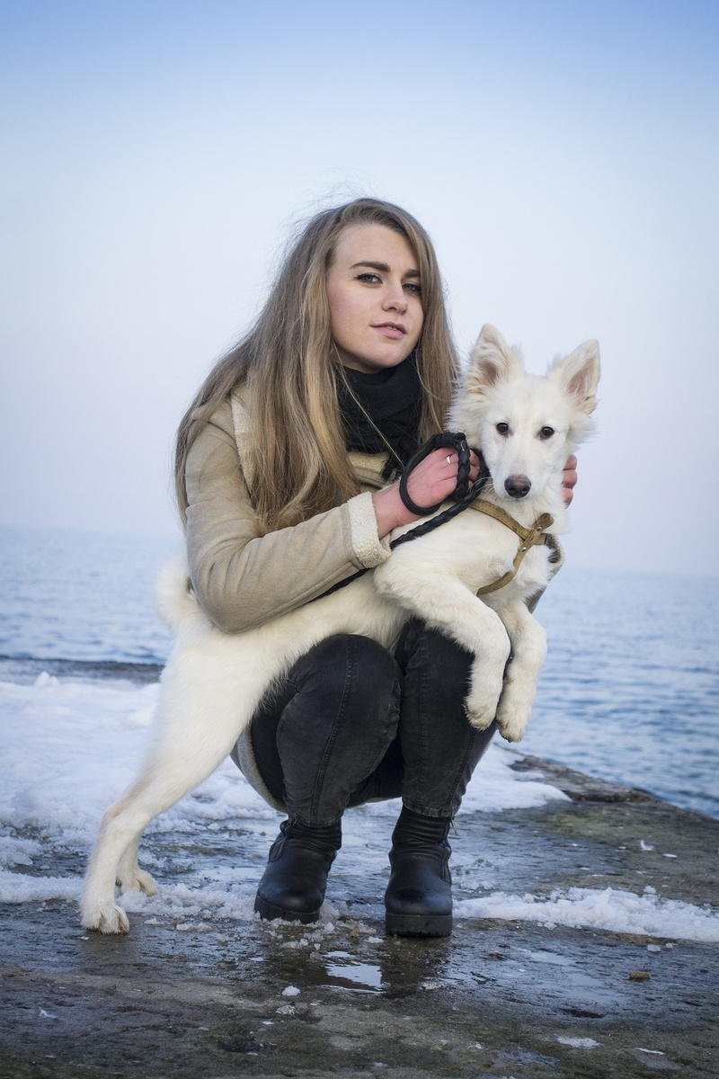 cute, young Adult, 1080P, german, casual clothing, laika, near, arctic, caucasian Ethnicity, one animal, real people, body, beautiful, outdoors, calm