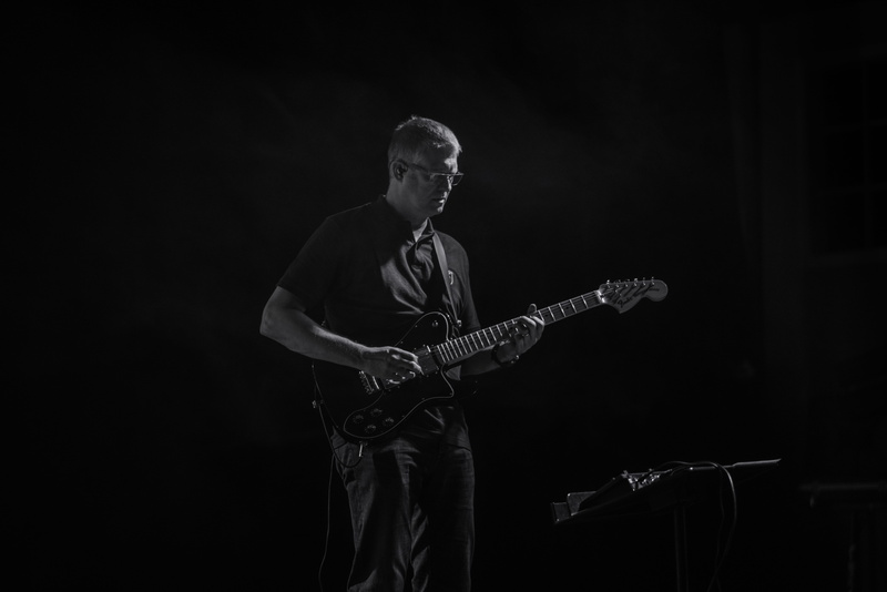 stage, performance, stage - performance space, grayscale, man, mature men, guitar, indoors, musical instrument, worship, dark, 8K, gracechapel, music