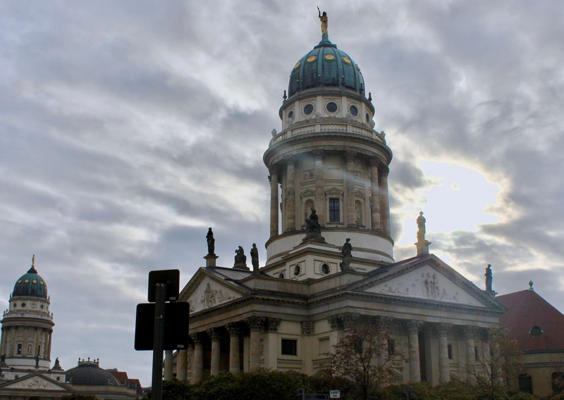 berlin, french cathedral, place of worship, built structure, 2K, cloud - sky, belief, cathedral, architecture, sky, low angle view, light, religion, architectural