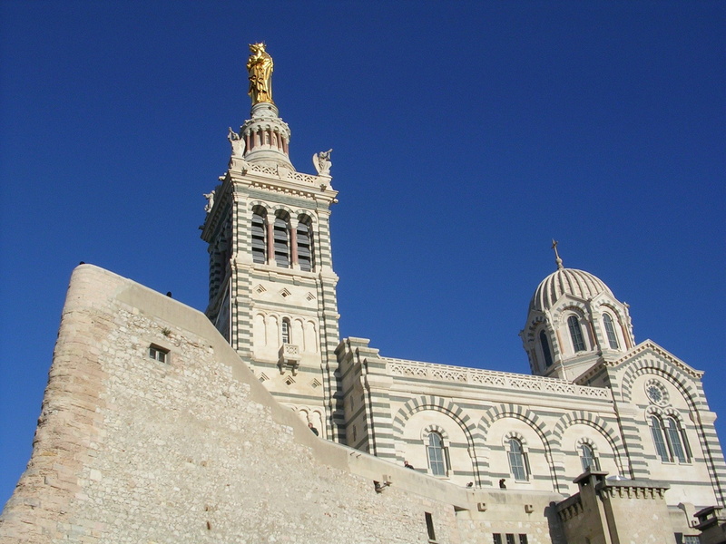 urban, architecture, panorama, 1080P, france, basilique, notre-dame-de-la-garde, panoramic, marseille, cities, temple, provence, monuments