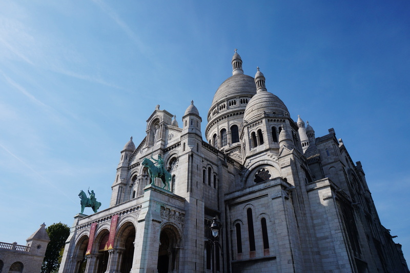 day, low angle view, roman, nature, sky, history, architecture, basilique du sacré-cœur, building, french, cœur, religion, church, ornate, belief, area 18
