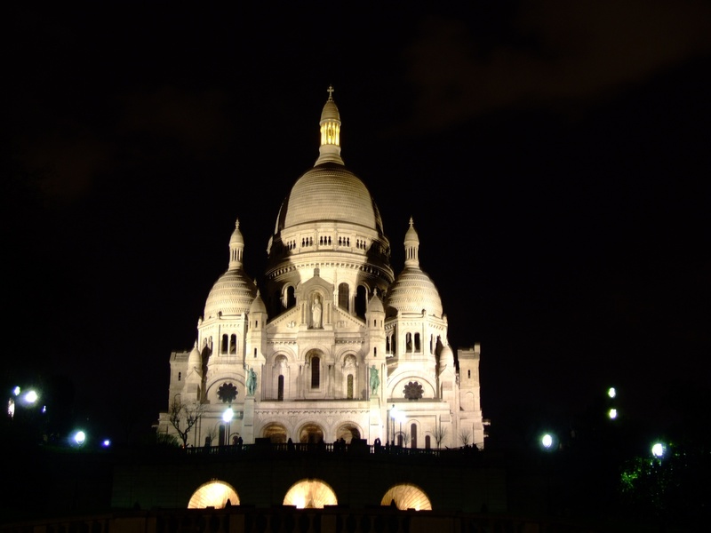 paris, lighting, lights, no people, cathedral, tourism, evening, spire, nature, spires, travel destinations, facade, built structure, illuminated, classical style