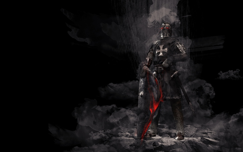 artwork, 4k, burning, heat - temperature, rock, smoke - physical structure, people, real people, knight, unrecognizable person, solid, mountain, activity