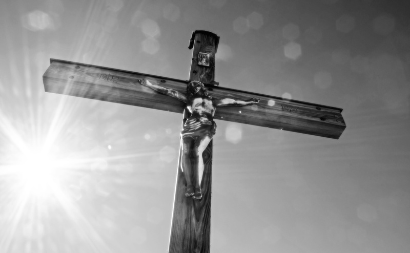 no people, low angle view, faith, Crucifix, lens flare, religion, bible, cross, believe, belief, day, sunbeam, spirituality, grayscale, 4K, sky, sun, brightly lit