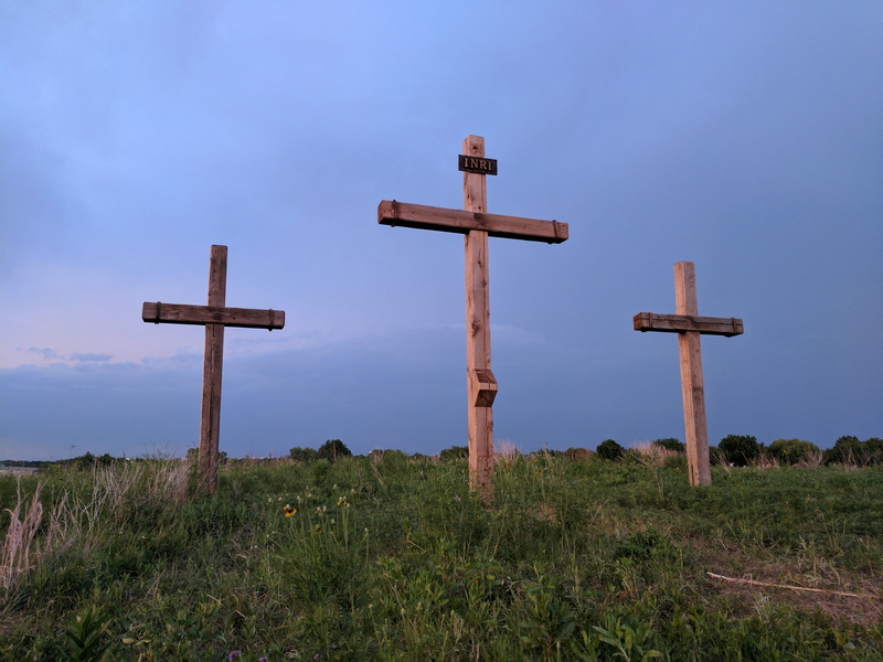 place of worship, land, mound, cross, daytime, jesus, spirituality, religion, easter, cemetery, architecture, god, he is risen, cross shape, forgiven, religious equipment