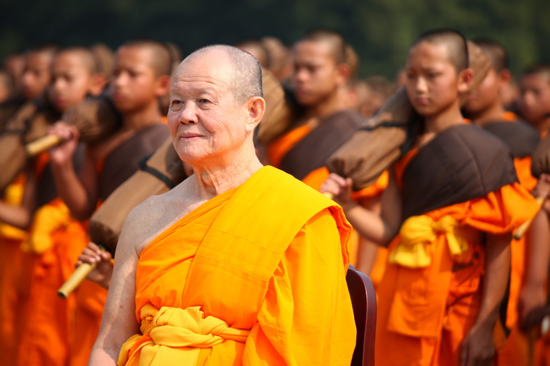 million, group Of People, 5K, adult, males, standing, gold, thailand, Orange, leisure activity, men, cultures, mature men, phra dhammakaya, religion, more than