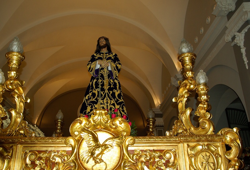 christ, ornate, holy week, low angle view, creativity, altar, gold colored, built structure, belief, statue, spain, no people, lorca, place of worship