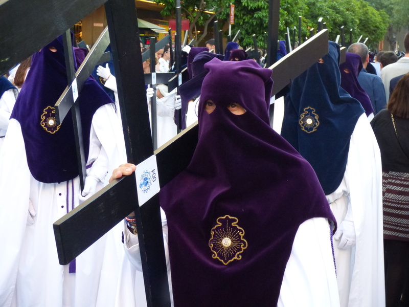 spain, clothing, outdoors, traditional clothing, holy, unrecognizable person, Easter, religious, one person, headwear, week, christian, religion, faith