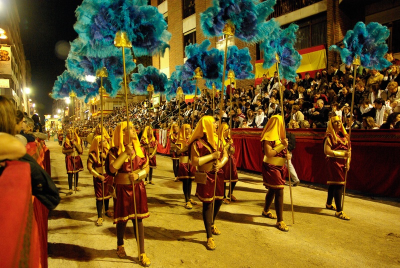 real people, night, men, lorca, holy week, festival, group of people, egyptians, clothing, outdoors, celebration, city, uniform, street, built structure