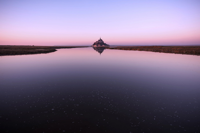 1080P, reflection, water, Mont-Saint-Michel, France, the mountain of the Archangel Michael, island, fortress, the sky