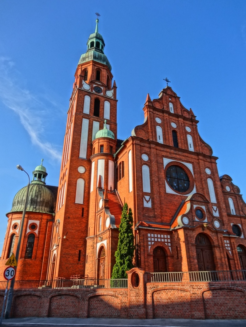 no people, holy trinity church, architecture, history, belief, sky, day, poland, city, nature, clock, building exterior, bydgoszcz, religion, low angle view