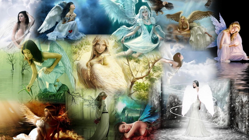wings, 3d and a, women, fairies, heavenly, wish, angels, believe, 1080P, collage, protect, beautiful