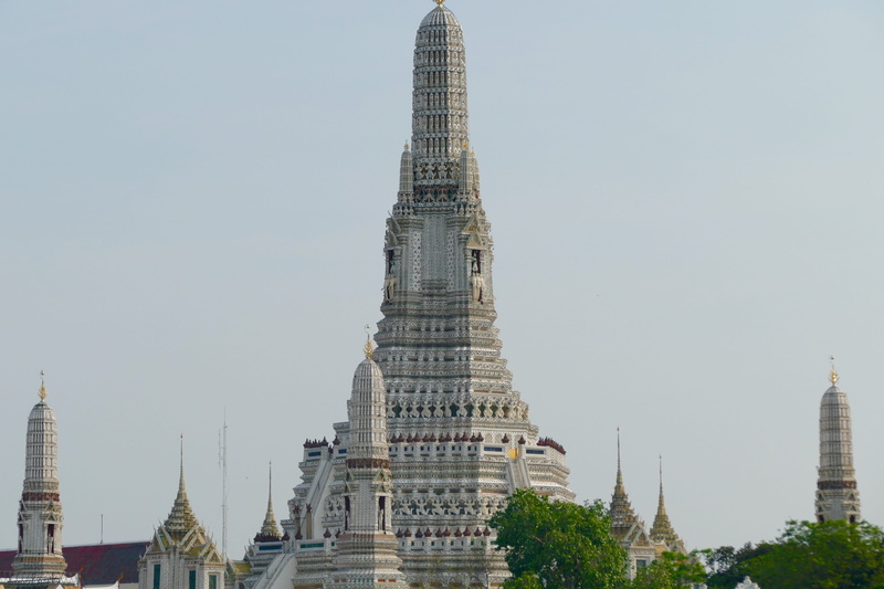 modern, architecture, travel, building exterior, bangkok, buddhist, outdoors, skyscraper, no people, roof, temple complex, tree, stupa, 2K, place of worship