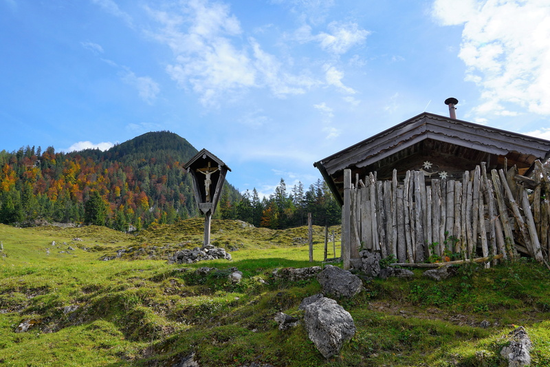mountains, hike, built structure, day, architecture, cross, tranquility, pointed flower, summer, clouds, rock - object, tree, massif, hut, scenics - nature