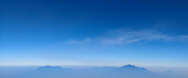 majestic, outdoors, indonesian, beauty in nature, blue, cloud - sky, tranquil scene, above, non-urban scene, mountain peak, copy space, semeru, idyllic