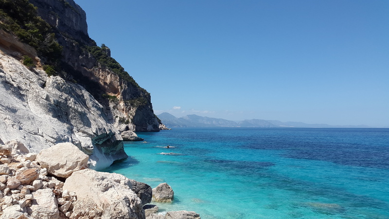 mountain, 4K, blue, water, body, horizon over water, beach, holiday, non-urban scene, clear sky, sardinia, holidays, turquoise colored, cliff, sky, scenics