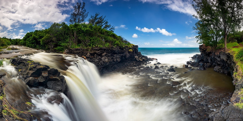 island, nature, waterfall, Reunion Island, tropical, 1080P